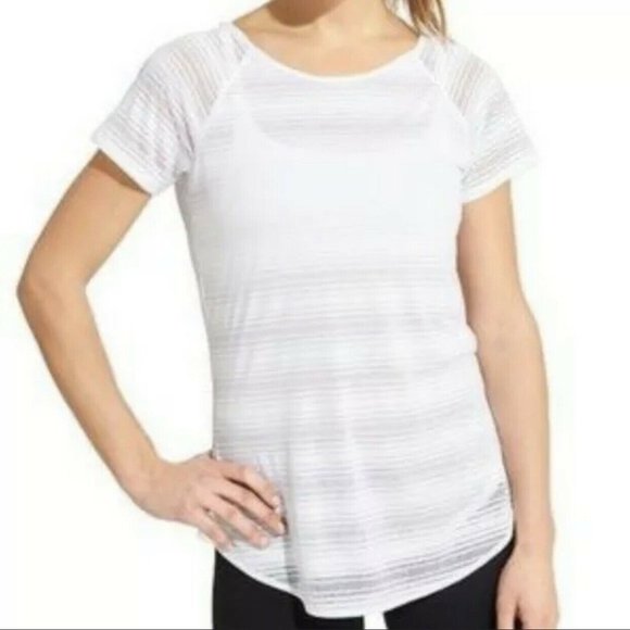 Athleta - White Sheer Top with Twist Back - S - Picture 2 of 5